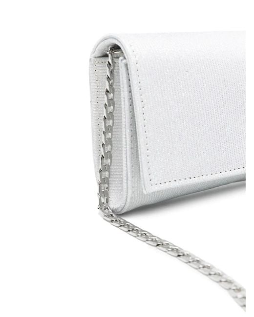 Castagna White Chain-Strap Clutch Bag
