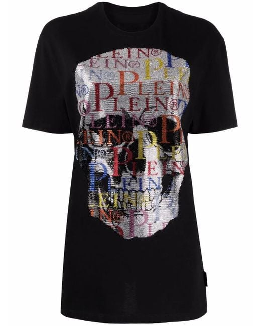 Philipp Plein Black Skull-Print Short-Sleeve T-Shirt