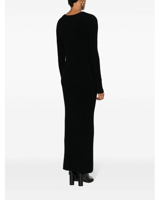 Totême  Black Ribbed Wool-blend Dress