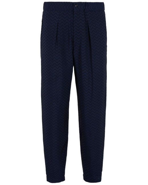 Pantalones ajustados con estampado en zigzag Giorgio Armani de hombre de color Blue