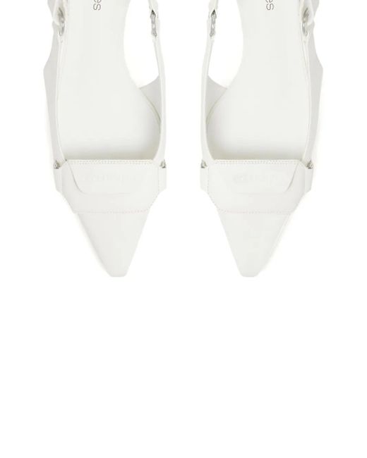 Courreges White Racer Slingback Pumps