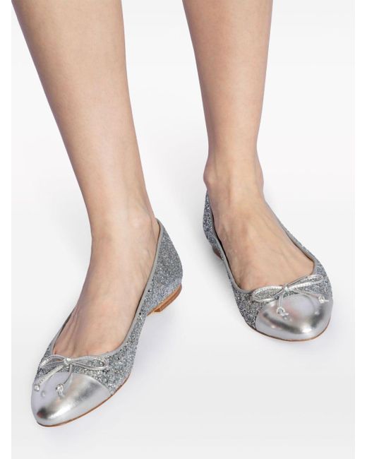 Sophia Webster Metallic Pirouette Glittered Ballerina Shoes