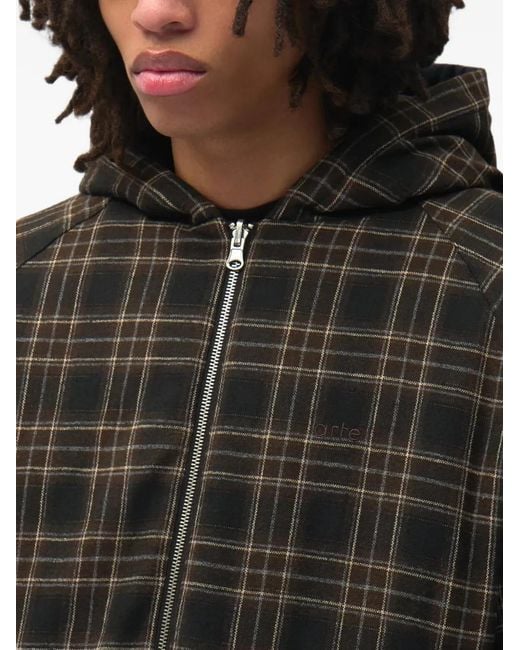 Arte' Black Check-Pattern Reversible Jacket for men