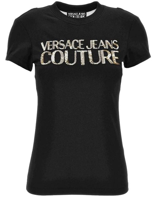 Versace Jeans Couture Black Embellished T-Shirt