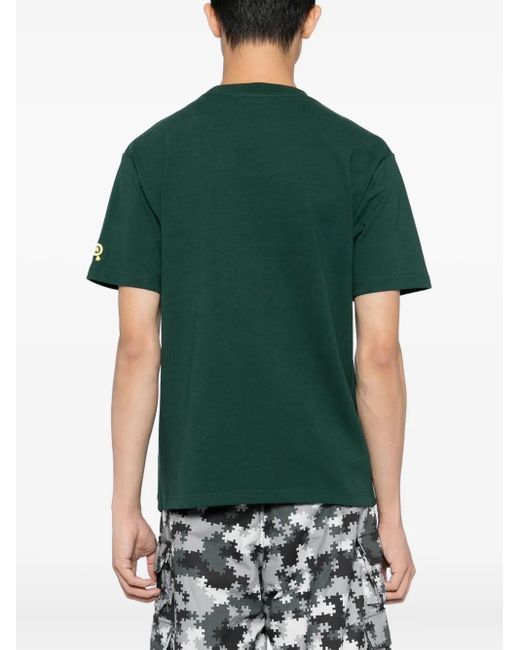PEACE AND AFTER Green Logo-Print T-Shirt for men