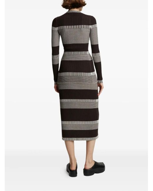 Proenza Schouler Black Mini Stripe Long-sleeve Cardigan