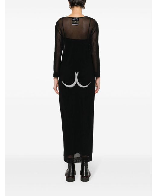 Slip dress con body estampado Moschino de color Black