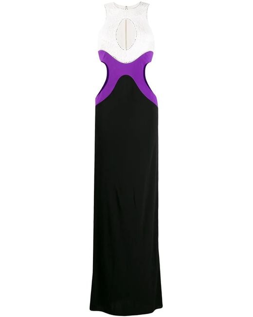 Emilio Pucci Purple Colour Block Evening Gown