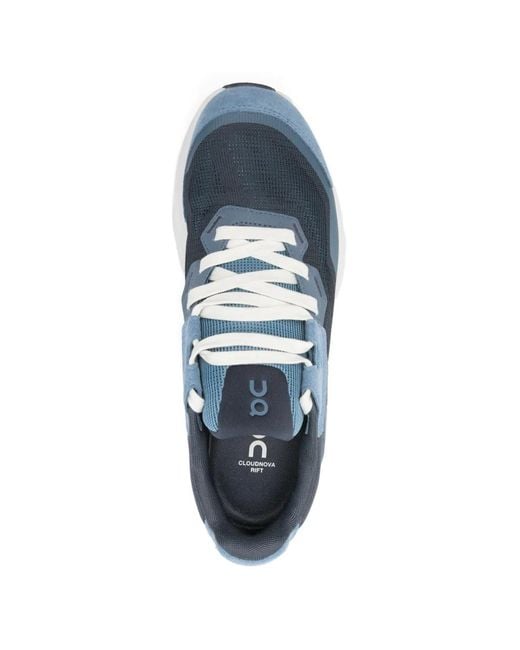 On Shoes Blue Cloudnova Rift Sneakers for men