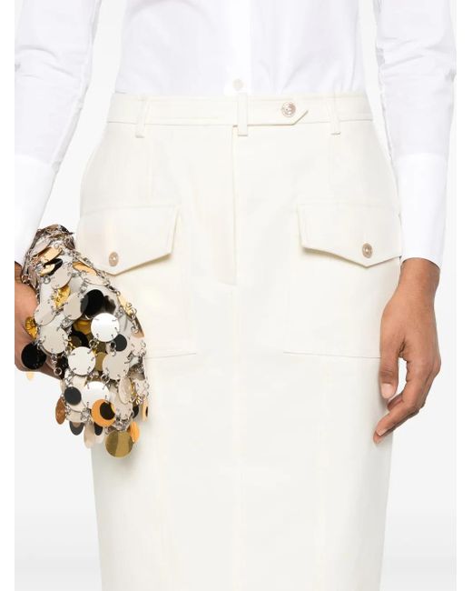 Falda Midi Con Bolsillos De Parche Tom Ford de color Natural