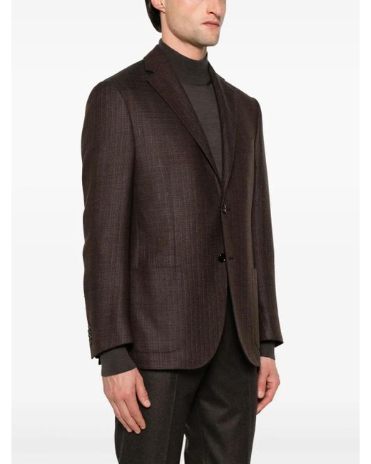 Corneliani Black Single-Breasted Blazer for men