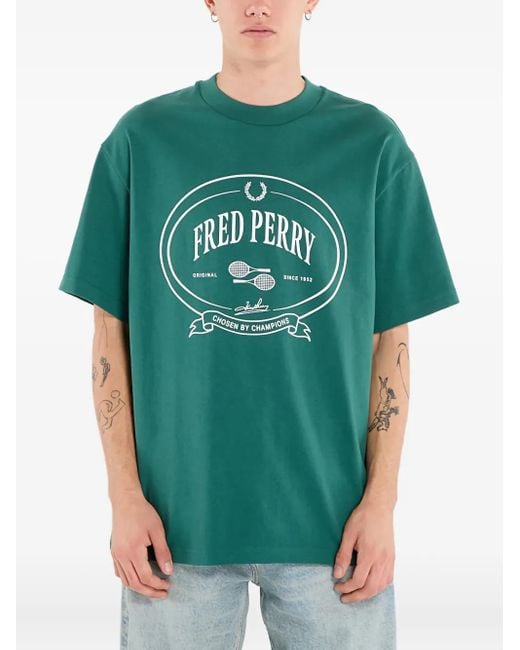 Fred Perry Chosen by Champions T-Shirt mit grafischem Print in Green für Herren