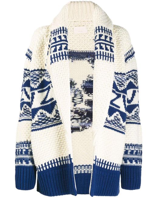Zadig & Voltaire Skull Knit Cardigan in White | Lyst