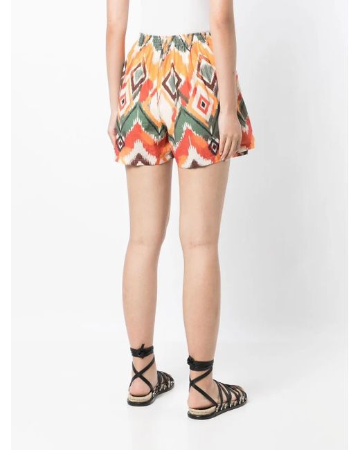 Bambah Orange Short Argentina À Motif Géométrique