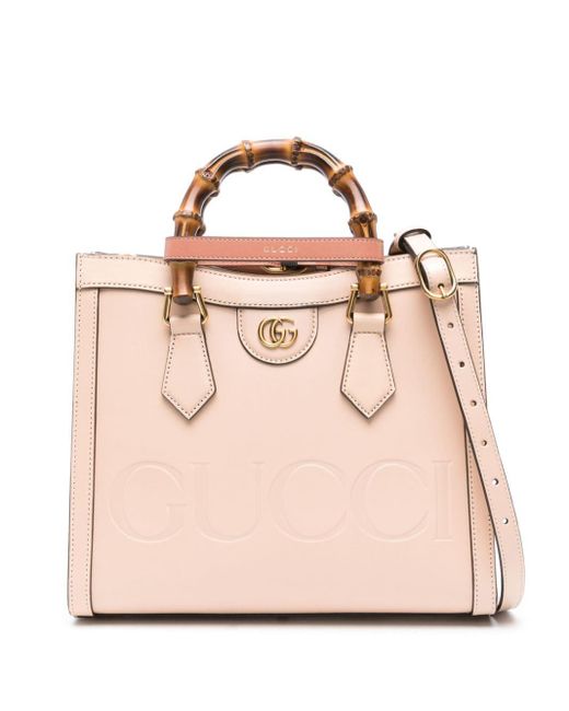 Gucci Pink Small Diana Leather Tote Bag