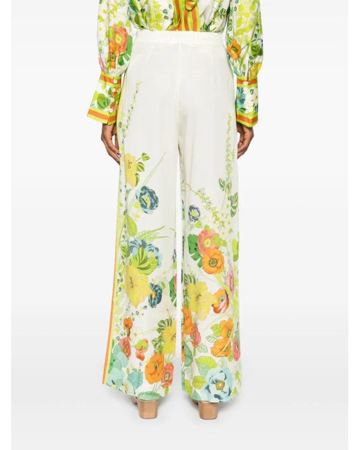 Pantaloni A Fiori Constance di ALÉMAIS in White