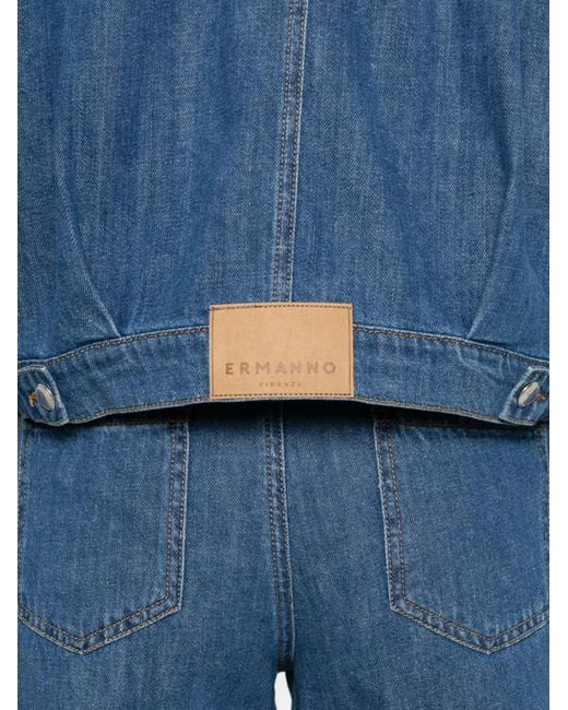 ERMANNO FIRENZE Blue Chest-Pocket Denim Jacket