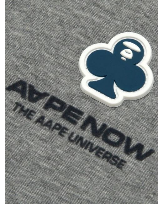 Felpa Aape Apenow Clover Moonface Con Cappuccio di Aape By A Bathing Ape in Gray da Uomo
