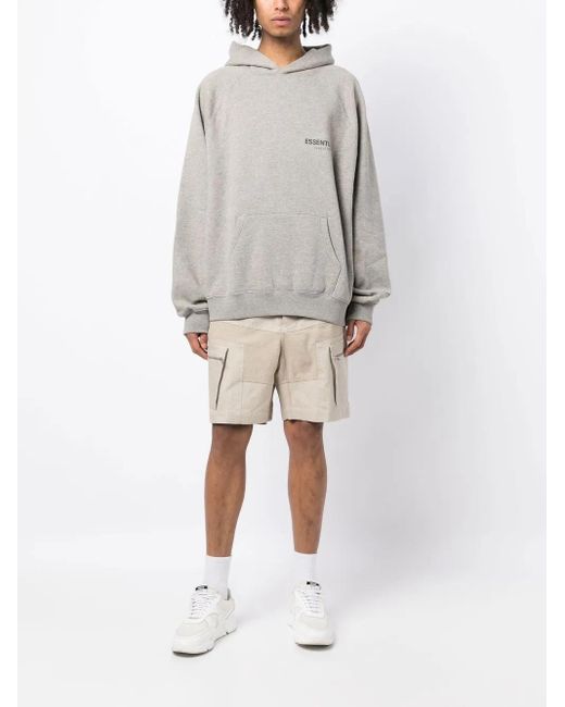 Fear Of God Gray Chest Logo-Print Detail Hoodie for men