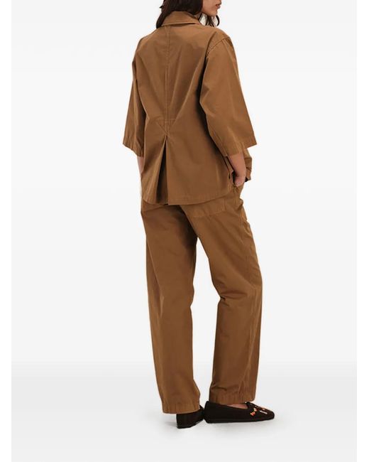 Fortela Brown Sahariana Patch-Pocket Jacket