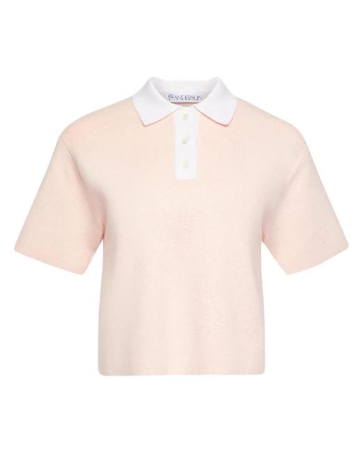 J.W. Anderson Pink Cropped Polo Shirt
