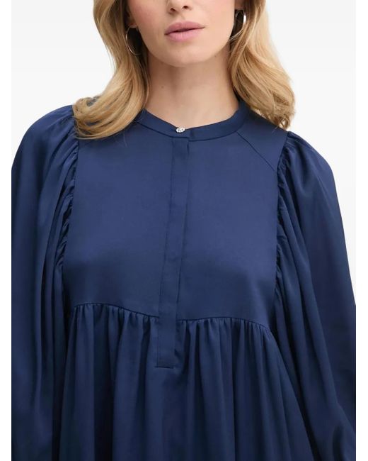 Bruuns Bazaar Blue Balloon-Sleeve Smock Dress