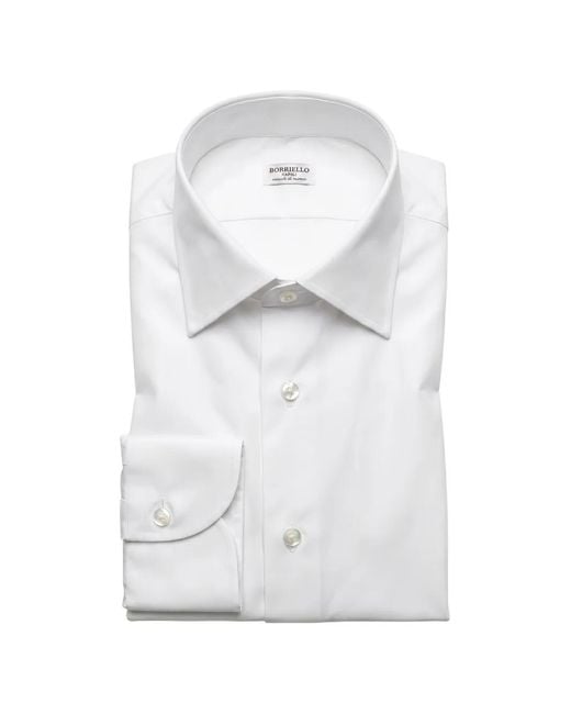 Borriello White Button-Down Long-Sleeve Shirt for men
