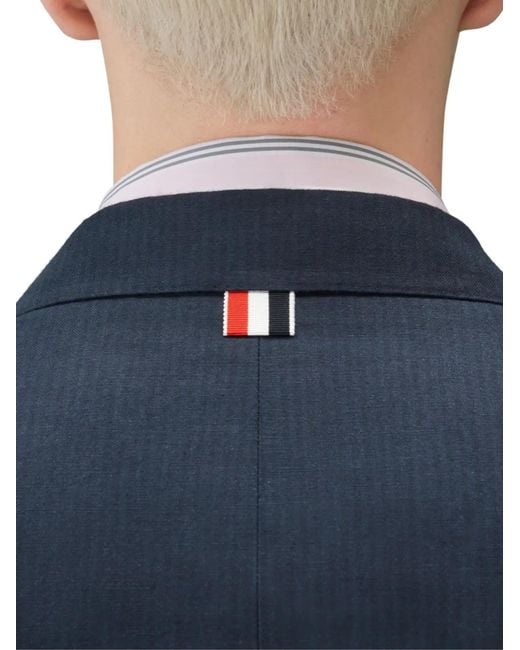 Thom Browne Blue University Stripe Double-Breasted Jacket for men