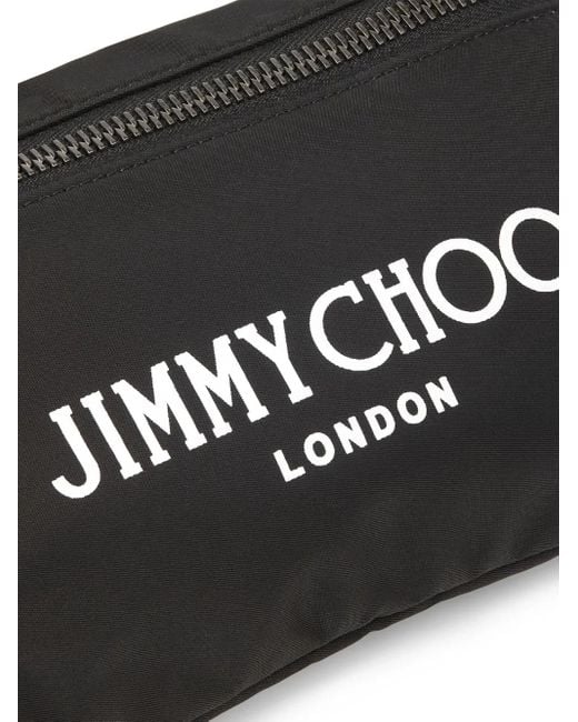 Jimmy Choo Gray Finsley Logo-Print Belt Bag for men