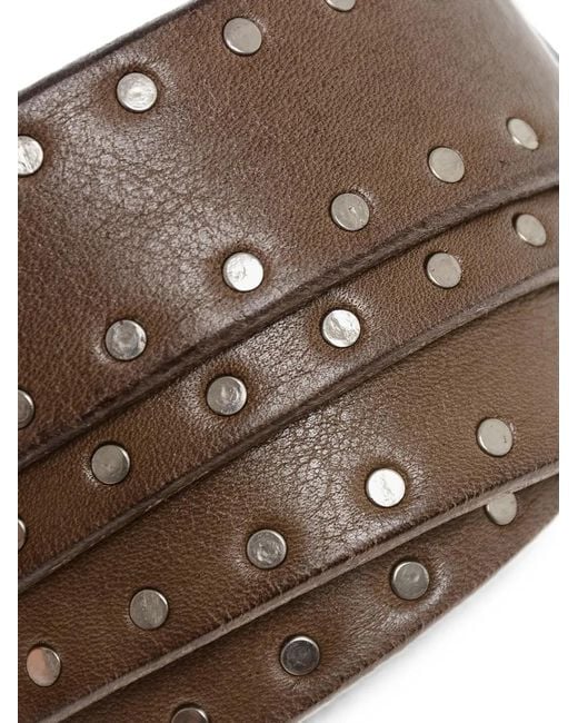 Andersons White Studded Leather Belt for men