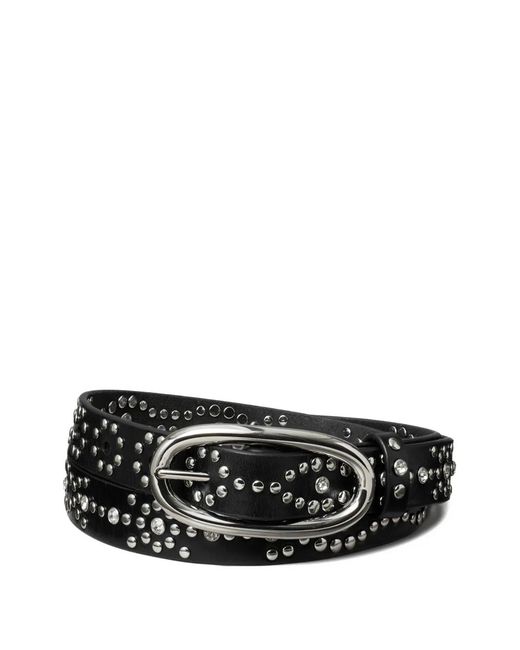 Tory Burch Black Pierced Studded Belt