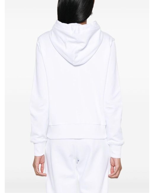 Sudadera con capucha y logo bordado Versace de color White