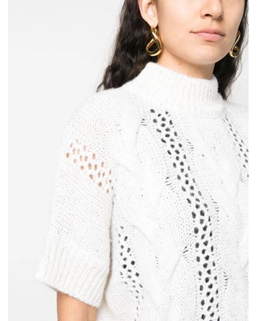 Peserico White Open-knit Jumper