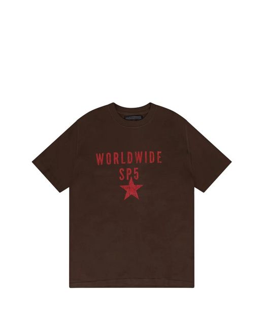 Sp5der Brown Logo-Print T-Shirt for men