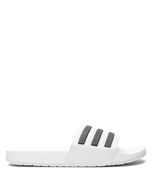 Adidas White Adilette Boost Slides for men