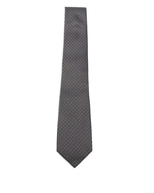 Canali White Patterned Silk Tie for men