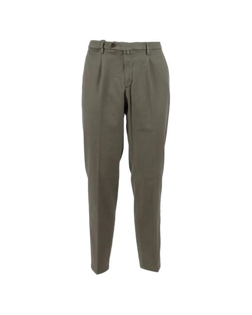 Briglia 1949 Gray Pleated Twill Trousers for men