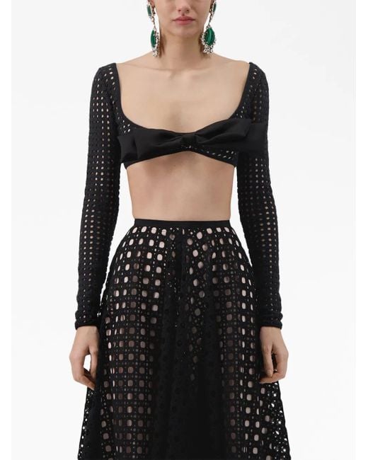 Giambattista Valli クロシェ クロップドトップ Black