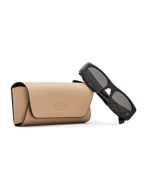 Tod's Black Logo-Plaque Sunglasses