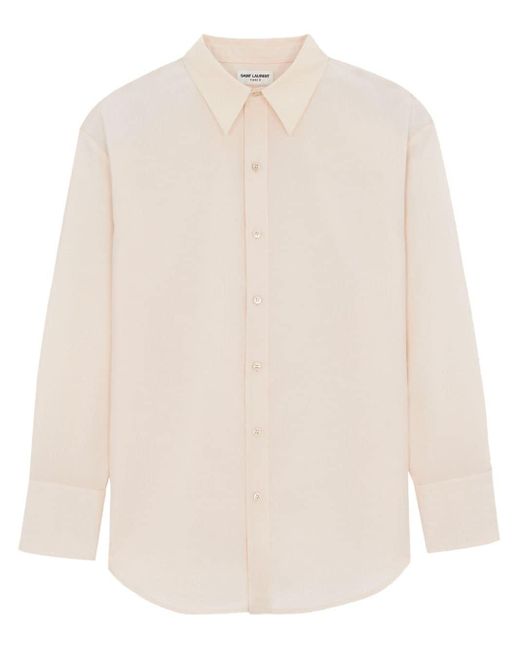 Saint Laurent White Faille Button-up Shirt for men
