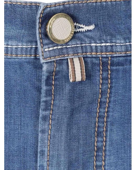 Jacob Cohen Blue Logo-Patch Denim Shorts for men