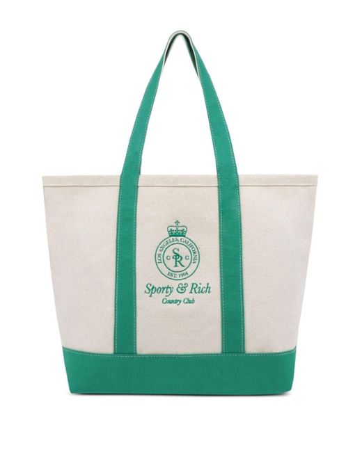 Sporty & Rich Blue Crown Cotton Tote Bag