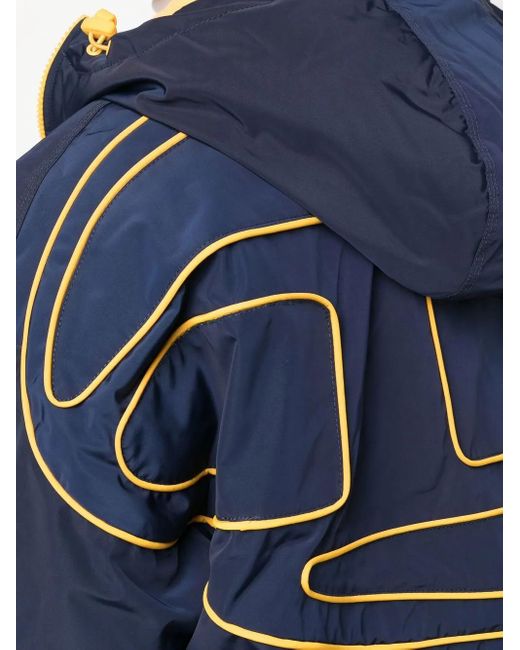 DIESEL Blue Hooded Logo-Print Jacket for men