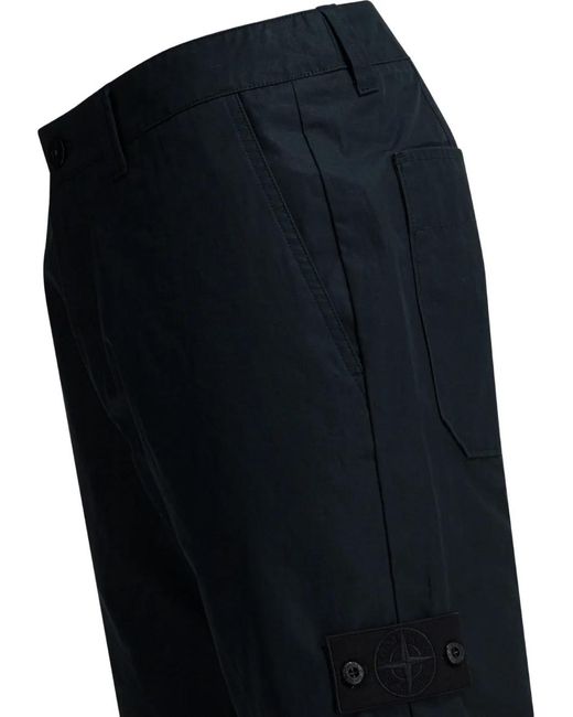 Stone Island Black Patch Pocket Trousers for men