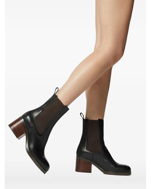 Odissi Black Grace Stacked Heel Boots