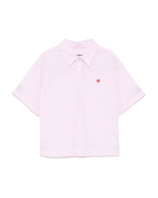Chocoolate Blouse Met Logopatch in het Pink