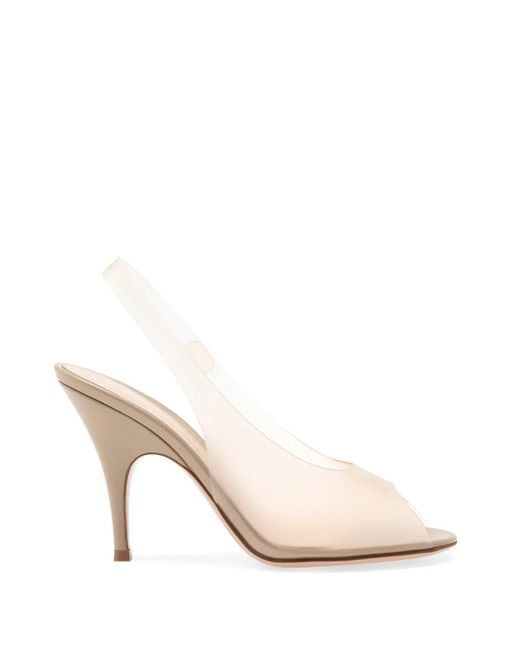 Gianvito Rossi Natural Slingback Peep-Toe Sandals