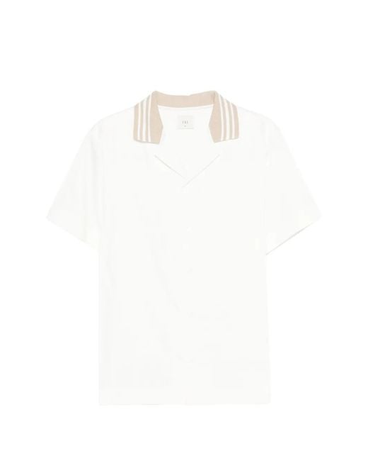 CHE White Senna Striped-Collar Shirt for men