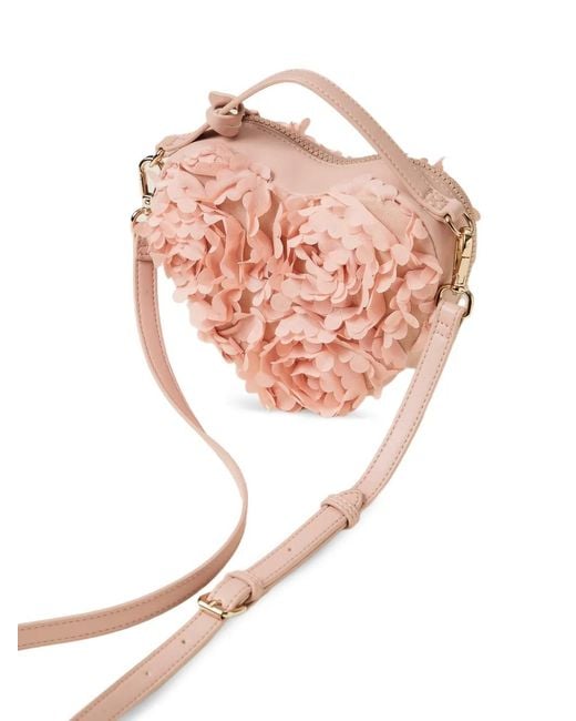 Twinset Pink Heart-Shaped Shoulder Bag With Flowers