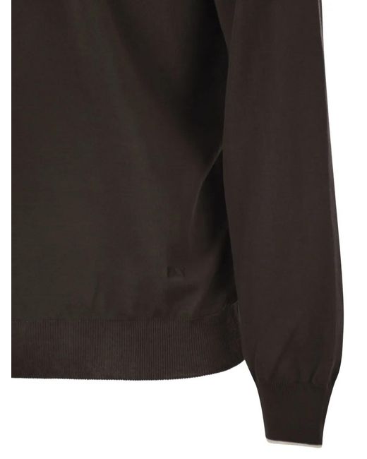Fay Black Crew-Neck Sweater for men